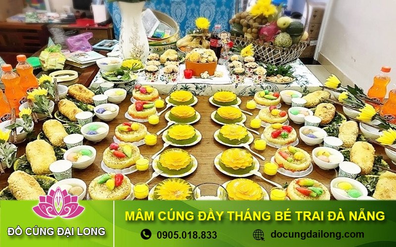 Mâm cúng đầy tháng bé trai Đà Nẵng