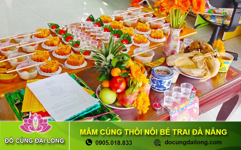 Mâm cúng thôi nôi bé trai Đà Nẵng